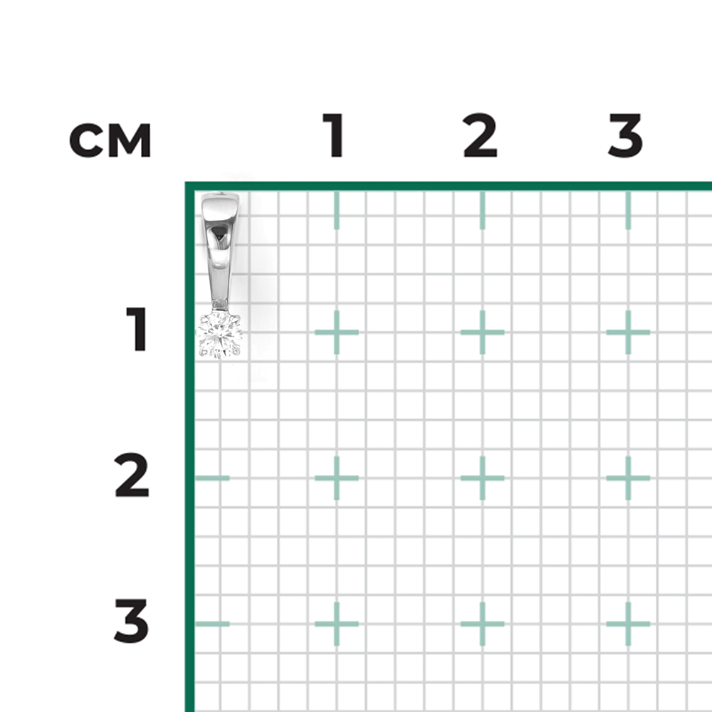 Подвеска из белого золота с бриллиантом 03-0049-00-101-1120-30