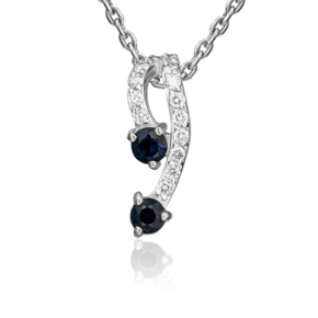 Подвеска-бегунок из белого золота с сапфирами и бриллиантами 03-0045-00-105-1120-30