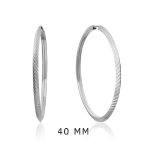 Серьги-конго из белого золота с алмазной гранью 02-0074-43-000-1120-19