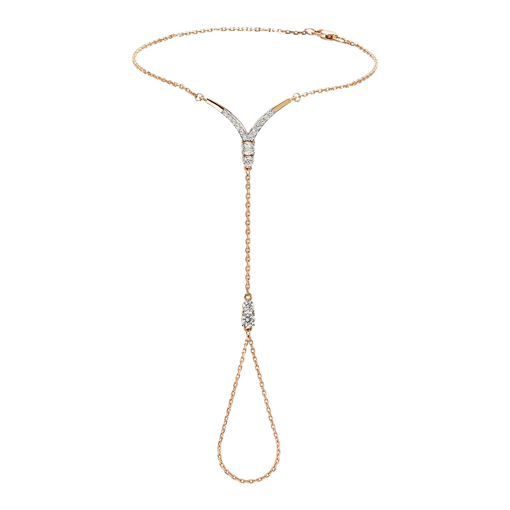 Слейв-браслет из красного золота с фианитами 05-0876-00-401-1110