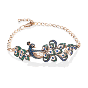 Браслет «Павлин» из красного золота с фианитами 05-0555-00-404-1110-52