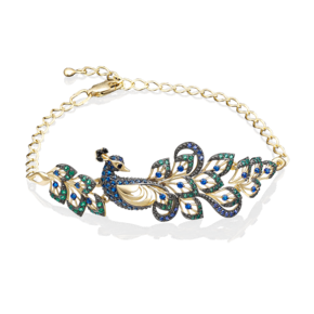 Браслет «Павлин» из лимонного золота с фианитами 05-0555-00-404-1130-52