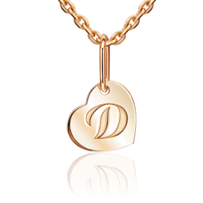 Подвеска «Буква Д» из красного золота 03-3658-Д-000-1110
