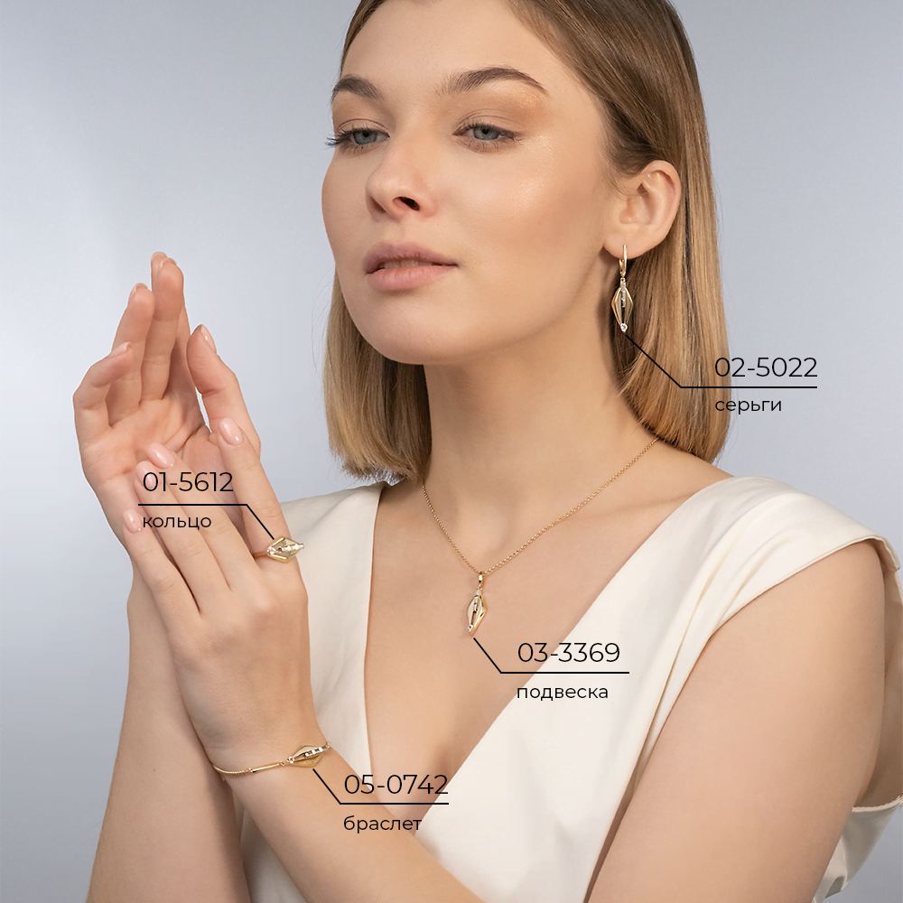 Серьги с английским замком из комбинированного золота с натуральным топазом white 02-5022-00-201-1121