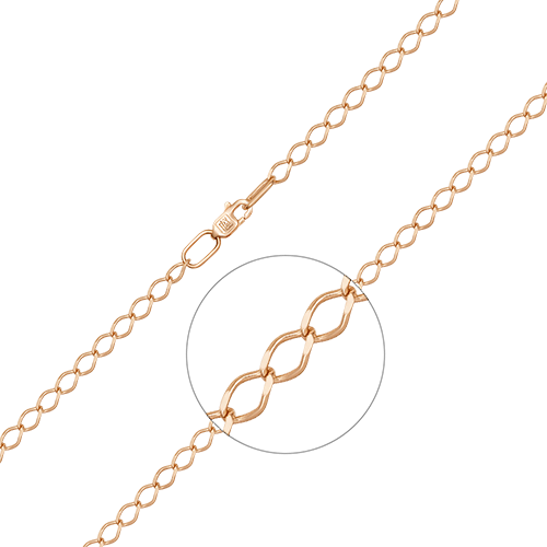 Браслет из красного золота с алмазной гранью (плетение «Ромб») 22-0203-060-1110-17