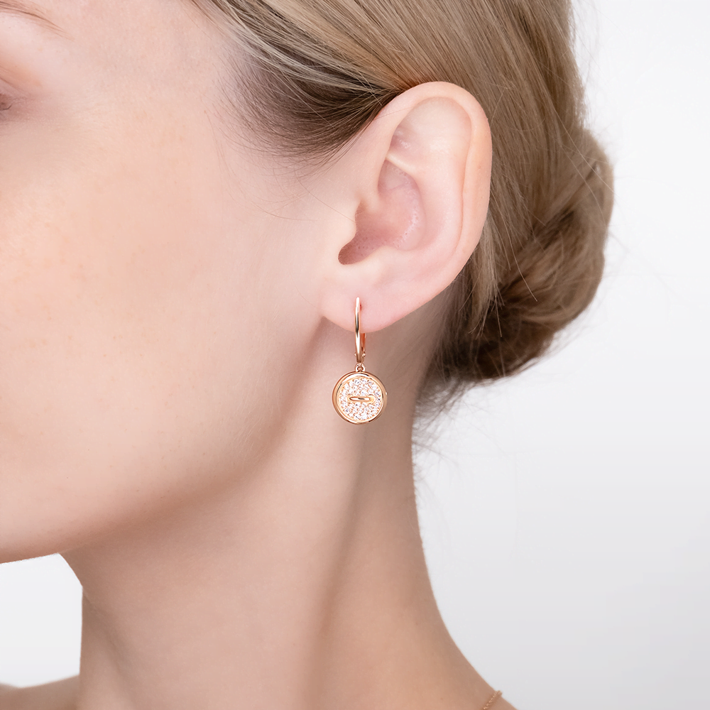 Серьги «Пуговицы» с английским замком из красного золота с фианитами 02-5519-00-401-1110