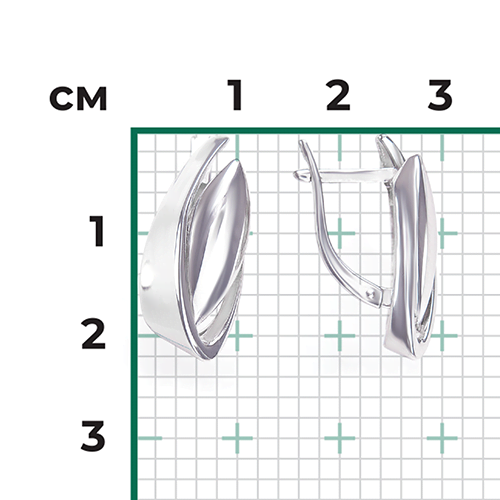 Серьги «Грация» с английским замком из серебра 02-4937-00-000-0200