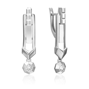 Серьги с английским замком из белого золота с натуральным топазом white 02-5055-00-201-1120