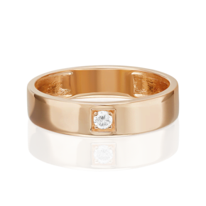 Обручальное кольцо из красного золота с фианитом 01-3399-00-401-1110-03