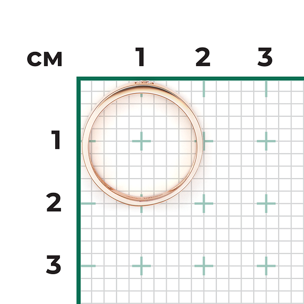 Обручальное кольцо из красного золота с фианитом 01-3399-00-401-1110-03
