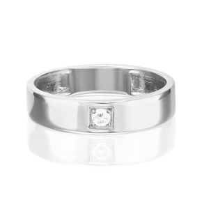 Обручальное кольцо из белого золота с фианитом 01-3400-00-401-1120-03
