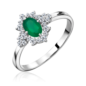 Кольцо из серебра с халцедоном и фианитами 01-1287-00-275-0200