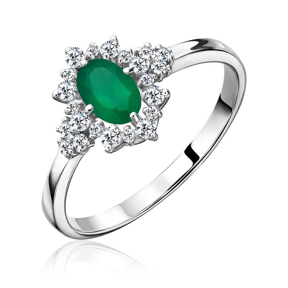 Кольцо из серебра с халцедоном и фианитами 01-1287-00-275-0200