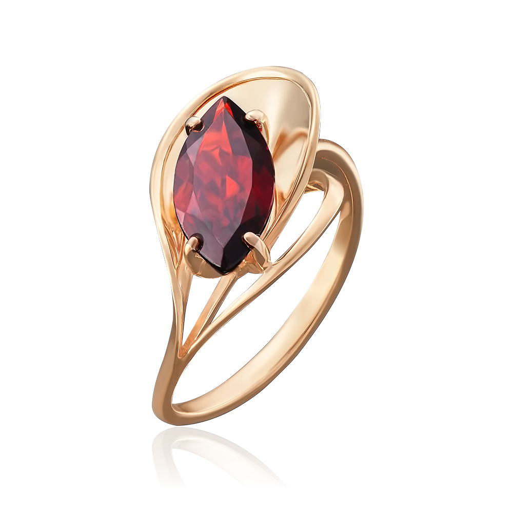 Кольцо из красного золота с гранатом 01-4924-00-204-1110-46