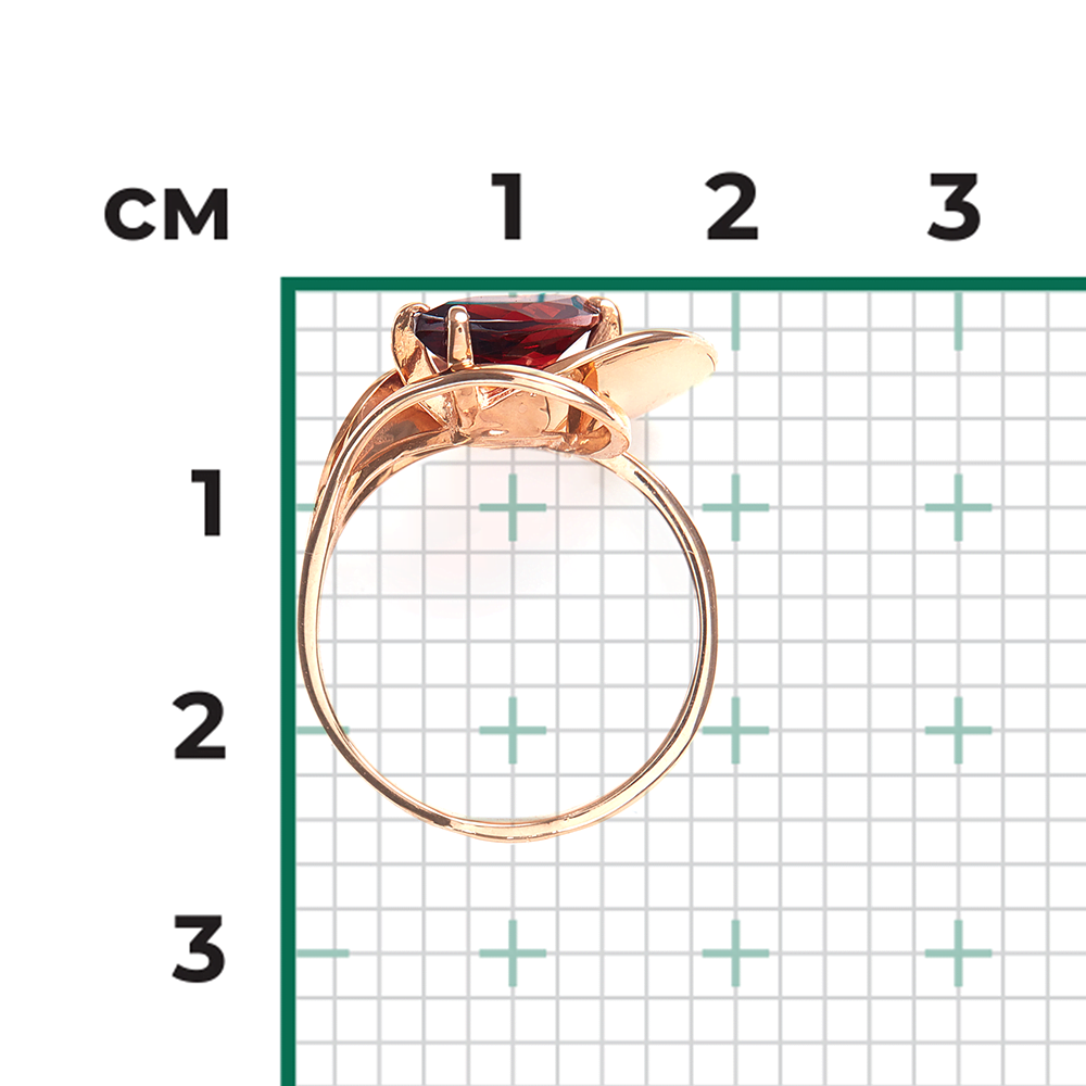 Кольцо из красного золота с гранатом 01-4924-00-204-1110-46