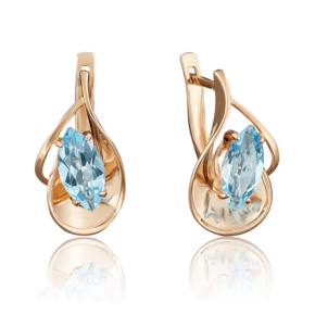 Серьги с английским замком из красного золота с топазом 02-3791-00-201-1110-46