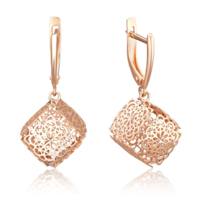 Серьги с английским замком из красного золота 02-3792-00-000-1110-48