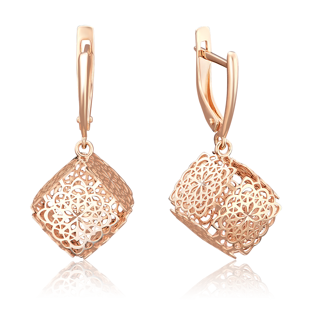 Серьги с английским замком из красного золота 02-3792-00-000-1110-48