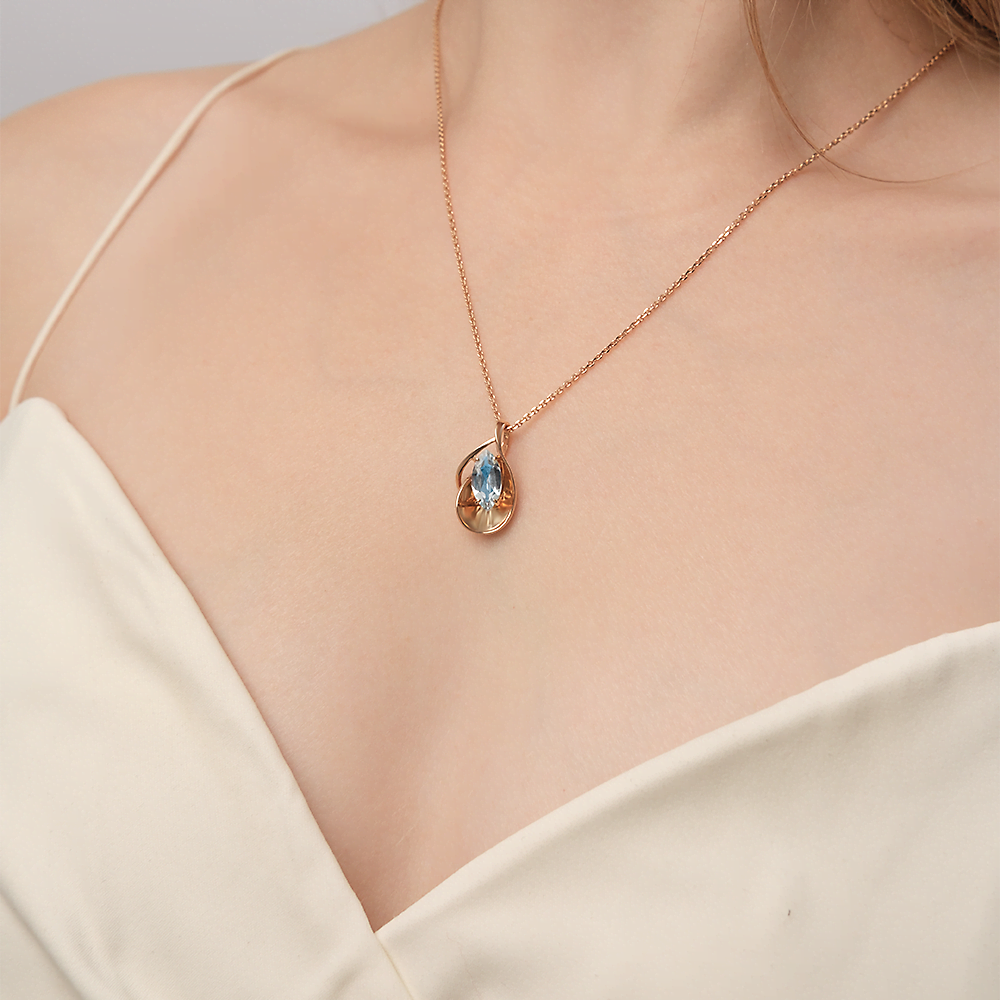 Подвеска из красного золота с топазом 03-2595-00-201-1110-46