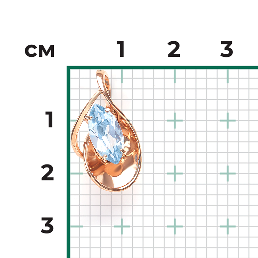 Подвеска из красного золота с топазом 03-2595-00-201-1110-46