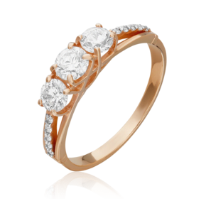 Кольцо из красного золота с бриллиантами 01-1155-00-101-1110-30