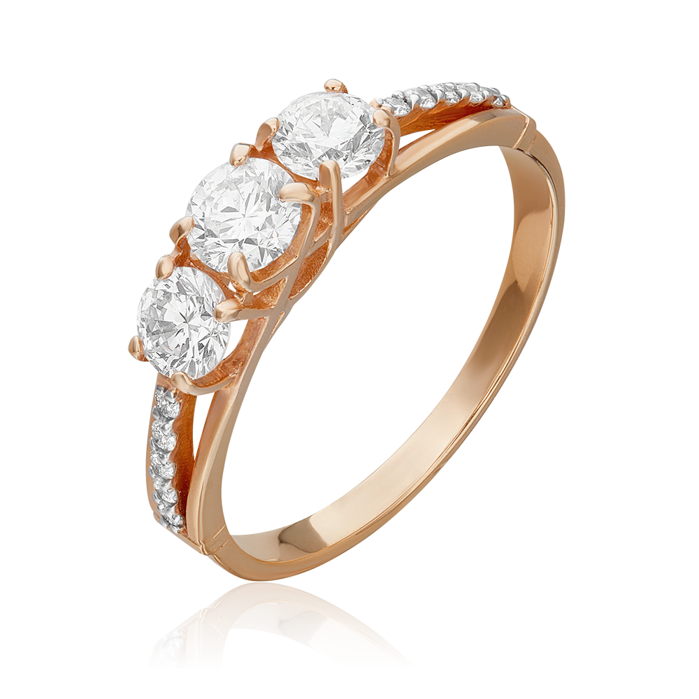 Кольцо из красного золота с бриллиантами 01-1155-00-101-1110-30