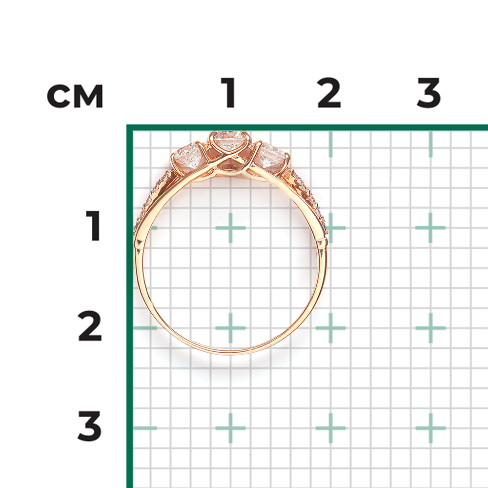 Кольцо из красного золота с бриллиантами 01-1155-00-101-1110-30