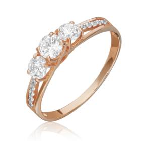 Кольцо из красного золота с фианитами 01-1155-00-401-1110