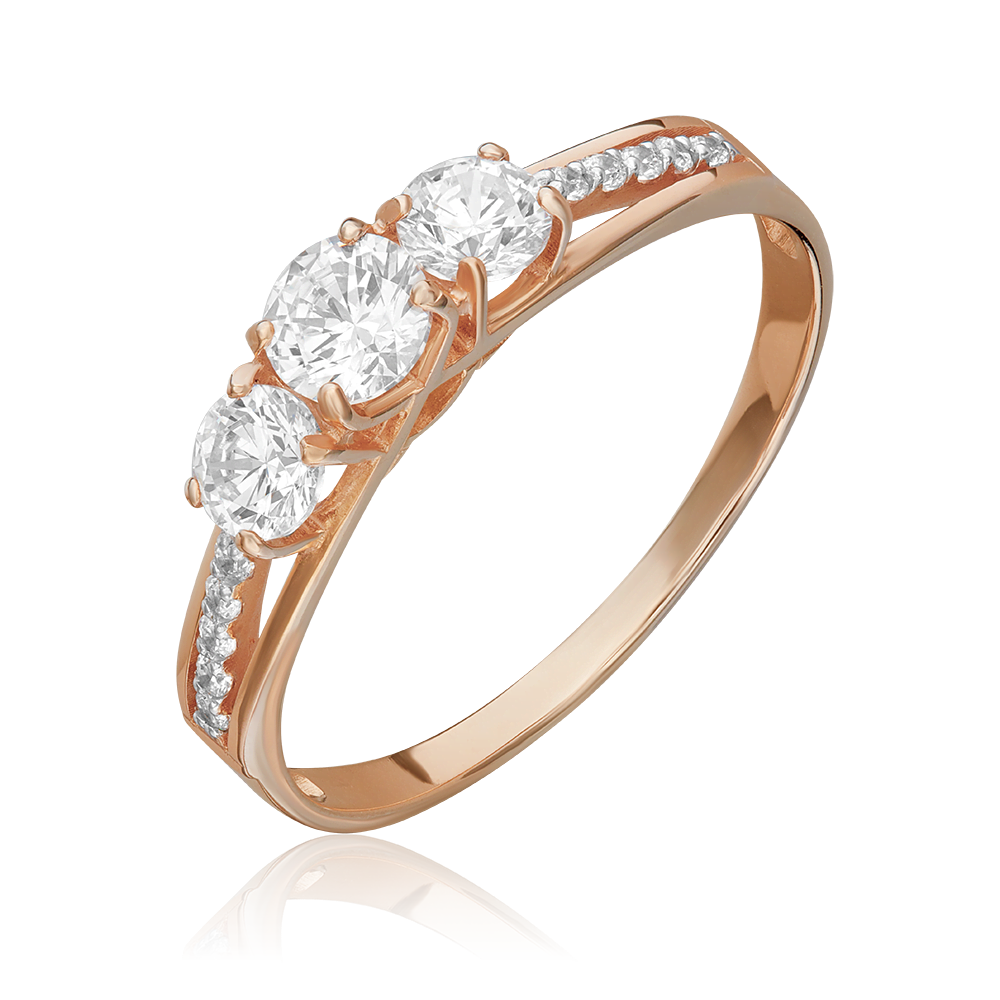 Кольцо из красного золота с фианитами 01-1155-00-401-1110