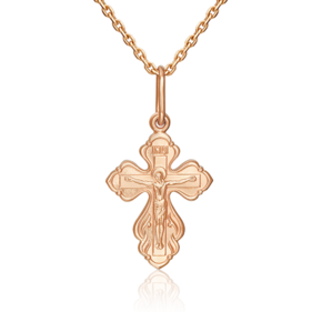 Православный крест из красного золота 03-1602-00-000-1110