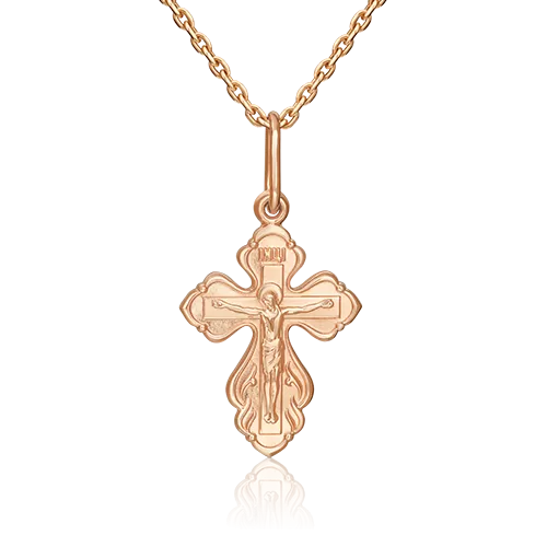 Православный крест из красного золота 03-1602-00-000-1110