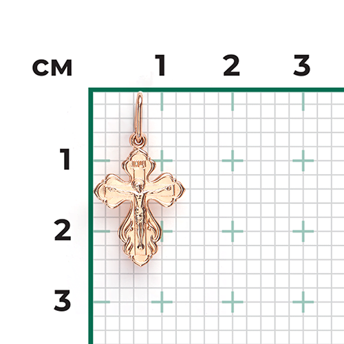 Православный крест из красного золота 03-1602-00-000-1110