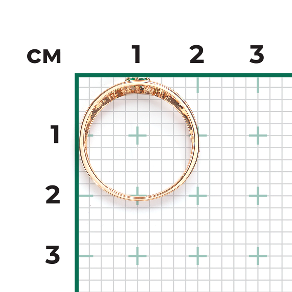 Кольцо из красного золота с изумрудами и бриллиантами 01-1425-00-106-1110-30