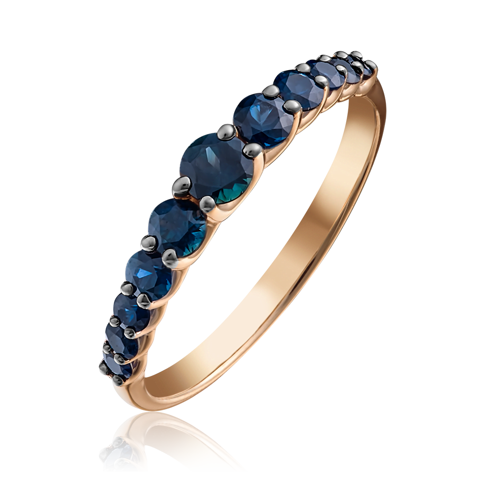 Кольцо из красного золота с сапфирами 01-1427-00-102-1110-30