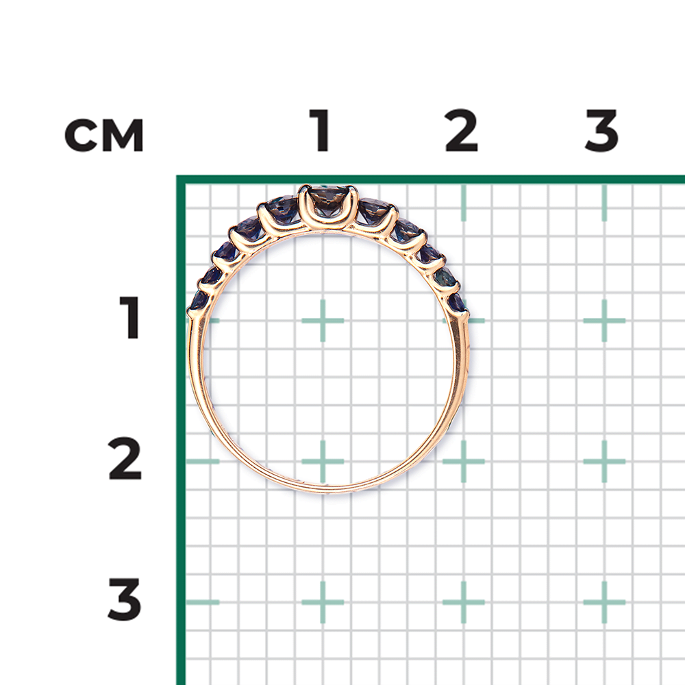 Кольцо из красного золота с сапфирами 01-1427-00-102-1110-30