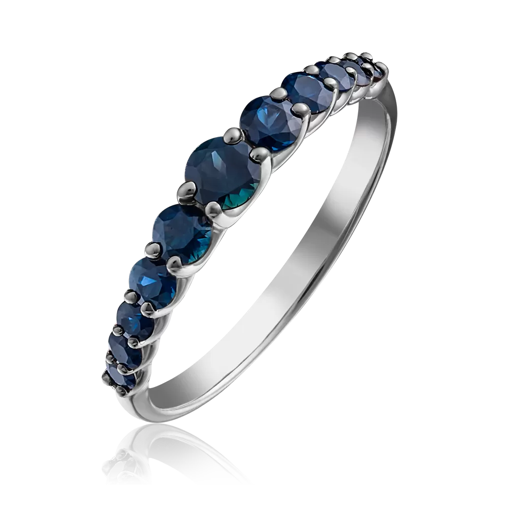 Кольцо из белого золота с сапфирами 01-1428-00-102-1120-30