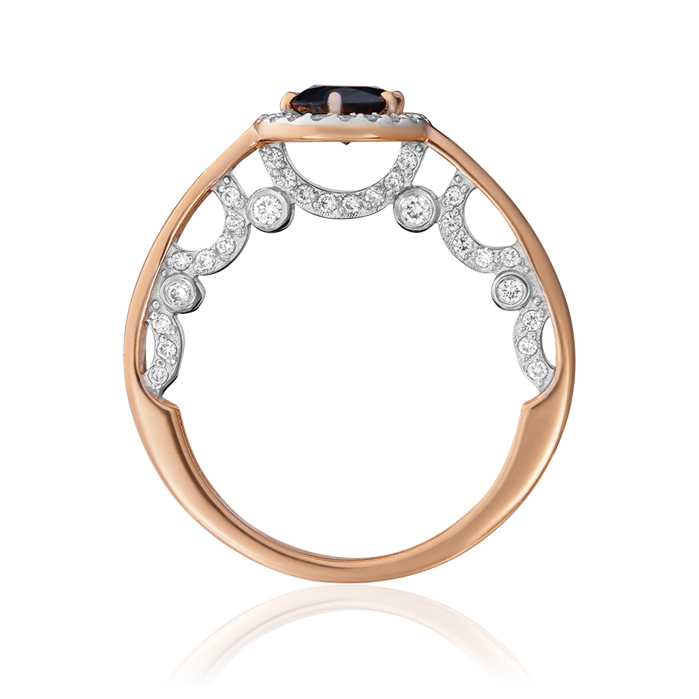 Кольцо из красного золота с сапфиром и бриллиантами 01-1431-00-105-1110-30