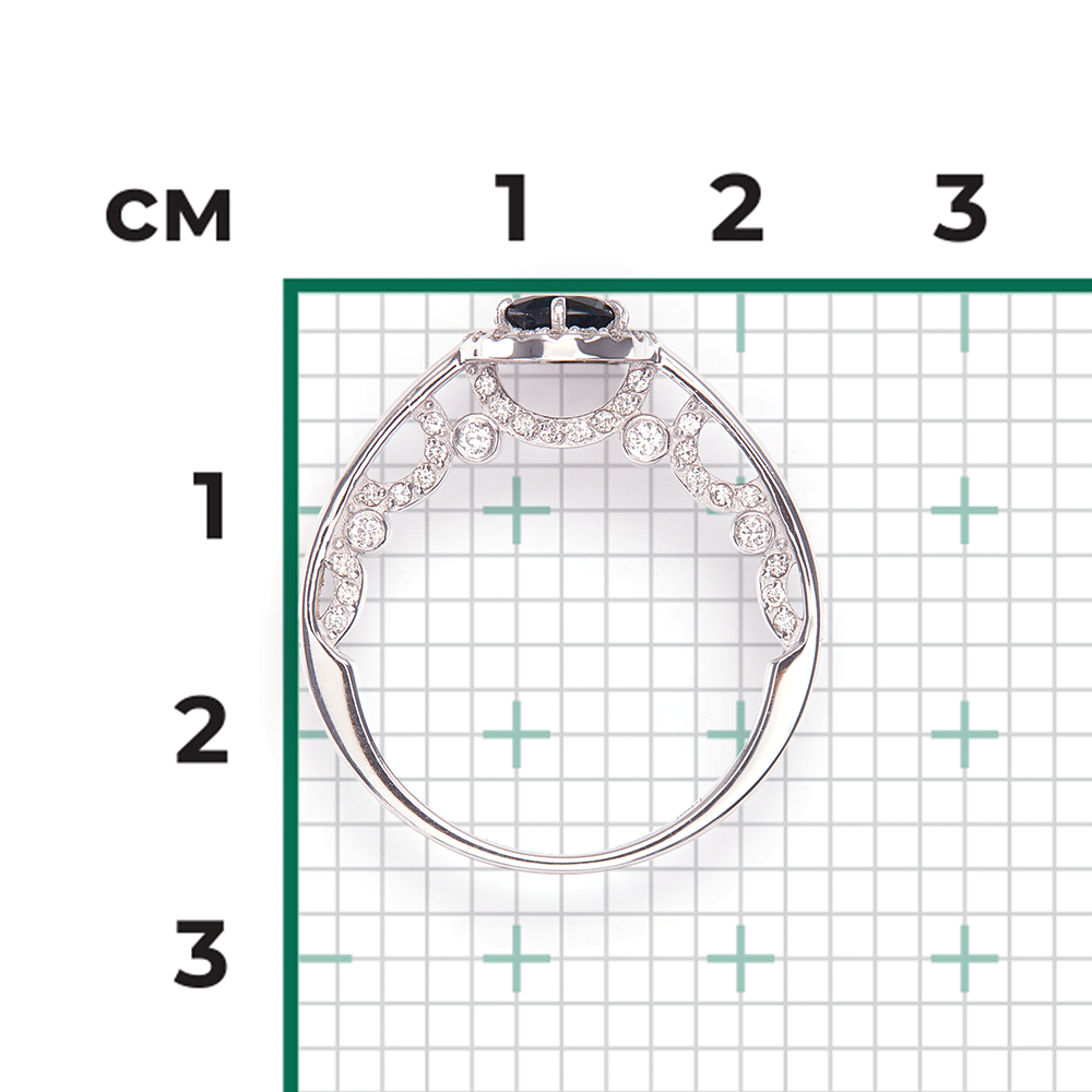 Кольцо из белого золота с сапфиром и бриллиантами 01-1432-00-105-1120-30