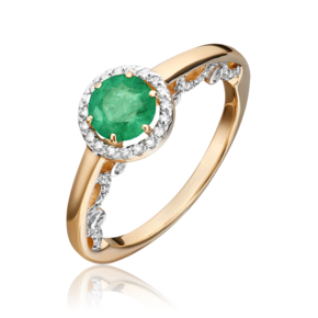 Кольцо из красного золота с изумрудом и бриллиантами 01-1431-00-106-1110-30
