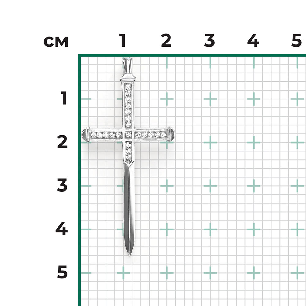 Подвеска «Меч» из серебра с фианитами 03-0847-00-401-0200