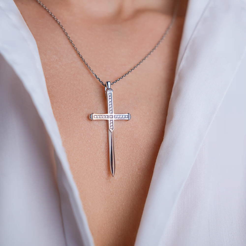 Подвеска «Меч» из серебра с фианитами 03-0847-00-401-0200