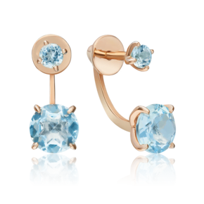 Серьги-джекеты из красного золота с топазами 02-2098-00-201-1110-46