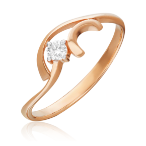 Кольцо из красного золота с бриллиантом 01-0801-00-101-1110-30
