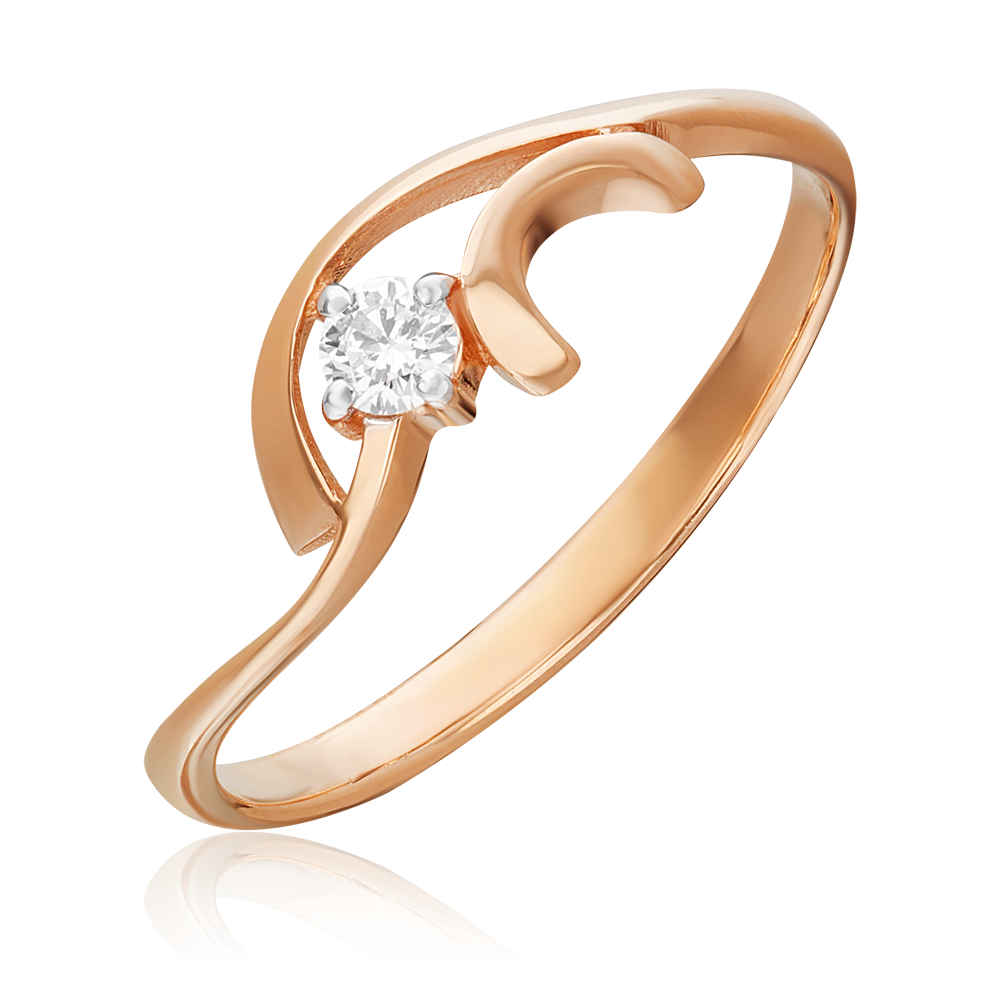 Кольцо из красного золота с бриллиантом 01-0801-00-101-1110-30