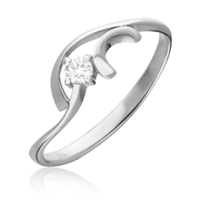 Кольцо из белого золота с бриллиантом 01-0802-00-101-1120-30