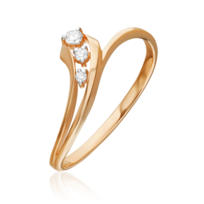 Кольцо из красного золота с бриллиантами 01-0803-00-101-1110-30