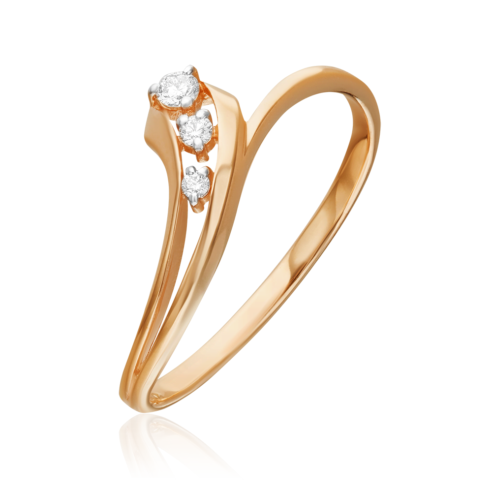 Кольцо из красного золота с бриллиантами 01-0803-00-101-1110-30