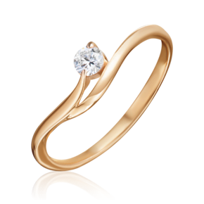 Кольцо из красного золота с бриллиантом 01-0805-00-101-1110-30