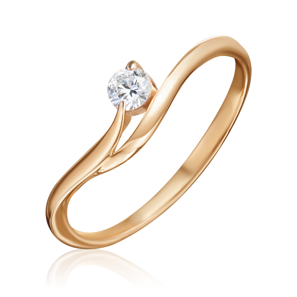 Кольцо из красного золота с бриллиантом 01-0805-00-101-1110-30