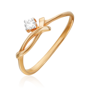 Кольцо из красного золота с бриллиантом 01-0807-00-101-1110-30